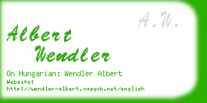 albert wendler business card